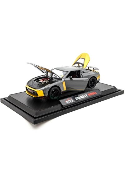 Mini Auto Mınıauto Nıssan GTR50 Gri 1:24 Metal Çek Bırak Kapıları Açılan Sesl...