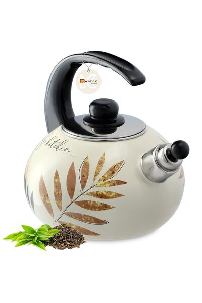 KADAX Enameled Kettle 2.2L Gas Induction With Whistling Traditional With Handle