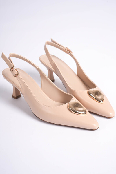 LEVONYA Γυναικεία πέτρα χρυσού δέρματος Lisbon Παπούτσι με τακούνι