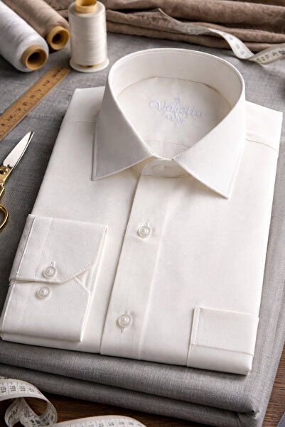 Varetta Men's Shirt Beige Cotton Pack Pocketed Long Sleeve Business