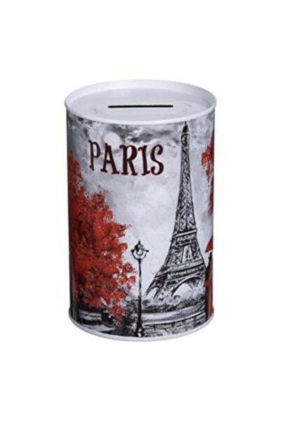 SHOPIENS Pușculiță metalică cu design Parisian Ø8 x 12,5 cm