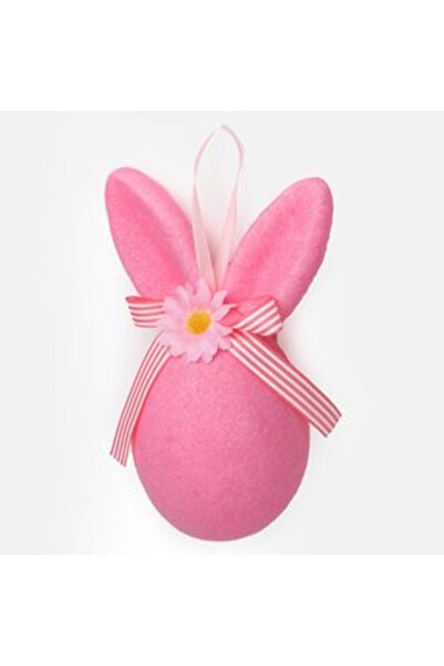 SHOPIENS Ou de Paște decorativ fuchsia cu urechi de iepuraș 20 cm