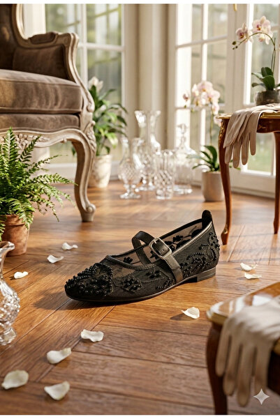 Deniz Terlik Women's Soft Lightweight Stone Beaded Casual Evening Dress Balle...