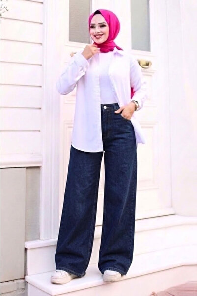 Tesettür Diyarı Women's Baggy Jeans - Denim Blue