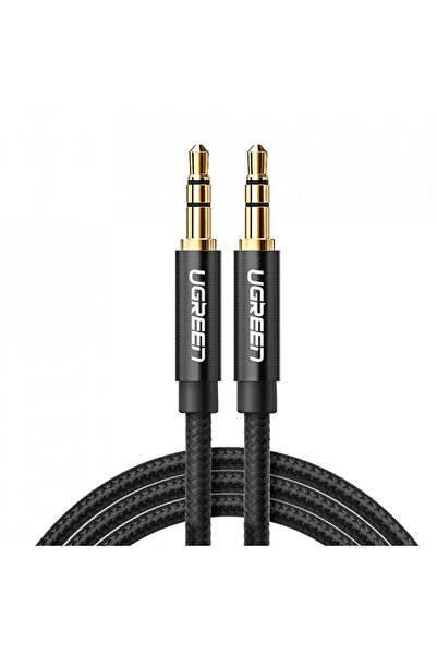 Ugreen Cablu audio (50363) placat cu aur, Jack 3.5mm la Jack 3.5mm, 2m - Negru