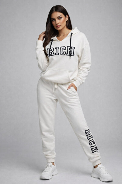 Rich Ženska trenerka u boji krem 100% pamuk Štampano