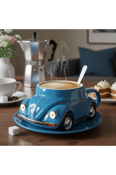 esdekor Blue 1Pc Creative Designed Car Shaped Coffee Cup, Colorful Resin (Onl...