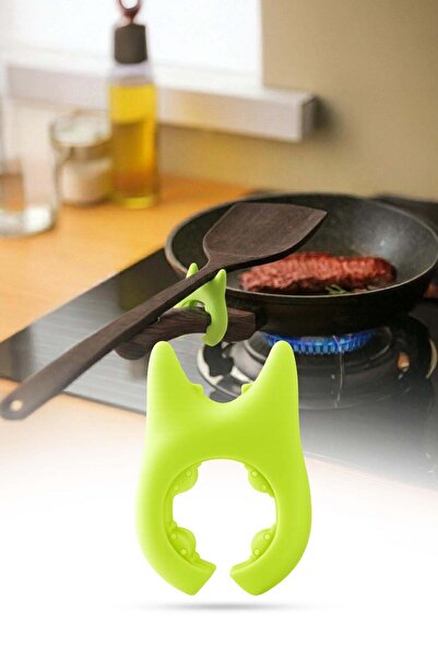 omilife Silikon Kaşık Tutucu Isıya Dayanıklı Tava Tencere Kenarı Kaşıklık Mut...