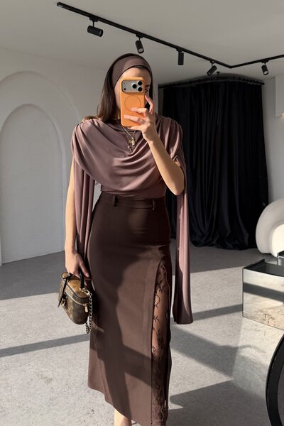 Gizem Ecemiş Σουζί Βιζόν Σάλ Ολόσωμη Φόρμα