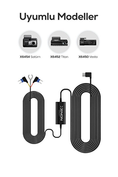 Xenon Smart Araç Kamerası Park Modu Kiti Akü Voltaj Koruma, 12V/24V, Vesta, Titan & Satürn Uyumlu 3.5m (X8810)