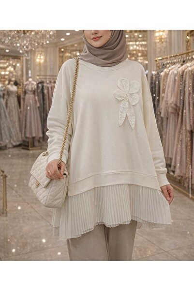 AZRAM MODA kadın çiçek detaylı tunik