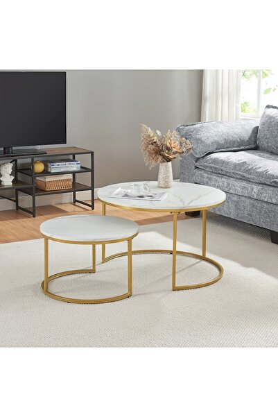 FOXMAG24 Σετ δύο τραπεζάκια σαλονιού με φωλιά, διαστάσεις 50*50*39,5/70*70*43...