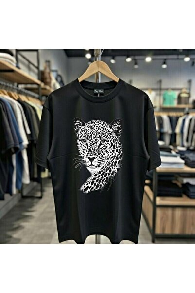 playwear Tricou cu gât rotund, cu imprimeu Black Pen Spotted Tiger, 100% bumb...