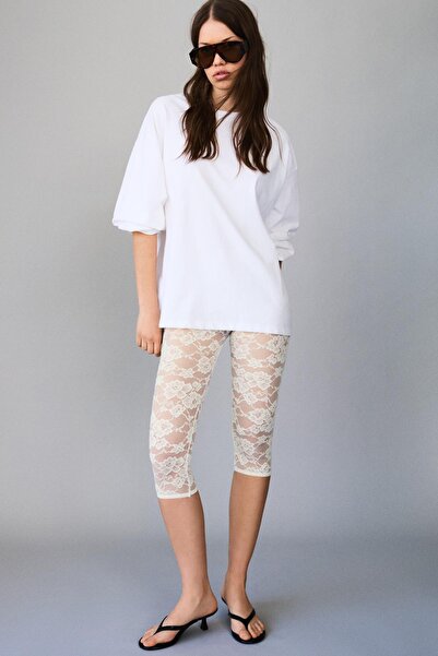 Bershka Dantelli kapri tayt