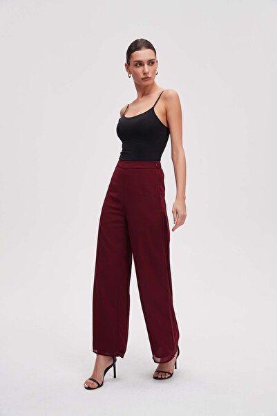 Livia Long plain flare-bottom trousers