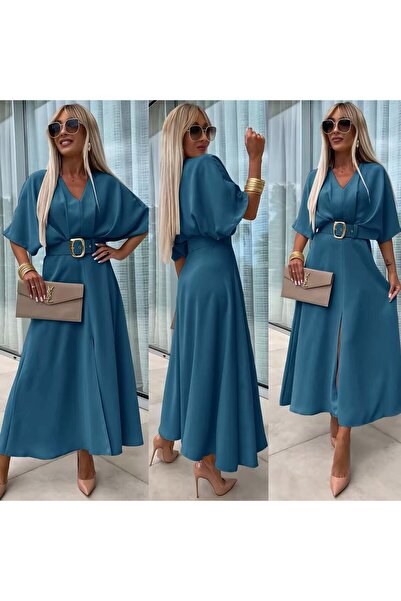 GLAMSI Long dress with belt