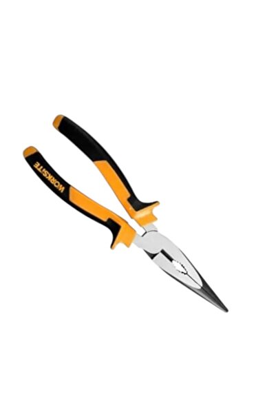 WDA Worksite Long Nose Pliers, Professional Cutting Tool, Black and Orange