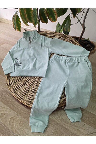 bebesen طقم بناتي مكون من قطعتين بسحّاب 100% قطن