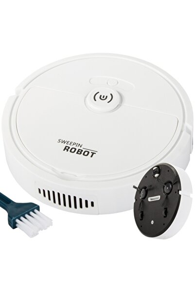 FOXMAG24 Robot vacuum, USB charging, Wet/Dry, Ultra-Thin, 22 x 6 cm, white