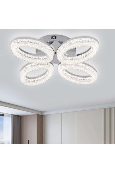 RFAN LED Chandelier, Model K3538/4CH, With Remote Control, 3 Light Types, 80W...