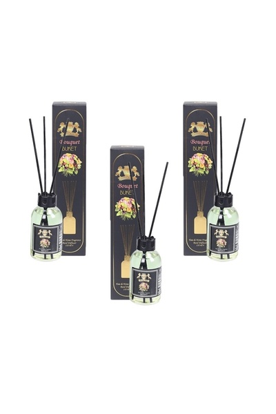 Golden Silva Set de 3 difuzoare de cameră cu buchet de stuf, 3 x 110 ml