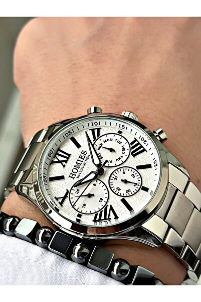 Homies Silver Color Functions Active Original Men's Wrist Watch + Bracelet