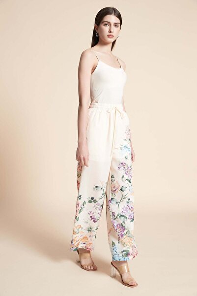 Yola Long Wide Trousers With Bottom Print