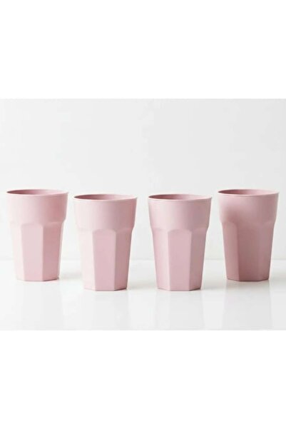 SyaMAG Set of 4 hard plastic cups, reusable, pink, 490 ml, universal use, wat...