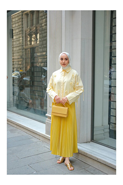 HELEN Oversize Papatya Fiyonklu SarıGömlek