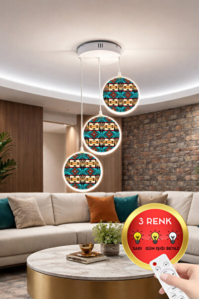 FORECASTE 3’lü LED Sarkıt Kumandalı Avize avize modelleri salon avizesi yatak...