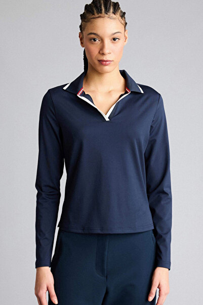 DeFacto F9483Axnv146 Navy Blue Standard Fit Polo Collar Sports T-Shirt