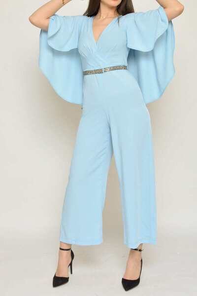 Nichii Women's Butterfly Sleeve Jumpsuit With Waist Belt