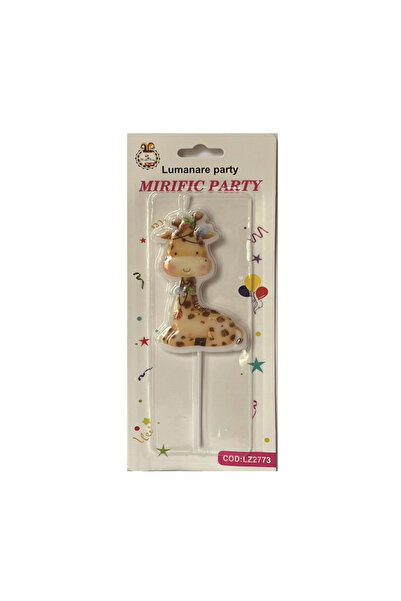 Mirific Party Cake Candle, Beige, 17 cm, Giraffe