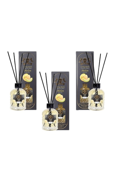 Golden Silva Set de 3 difuzoare de cameră cu bețe, pepene galben cantalup, 3 ...