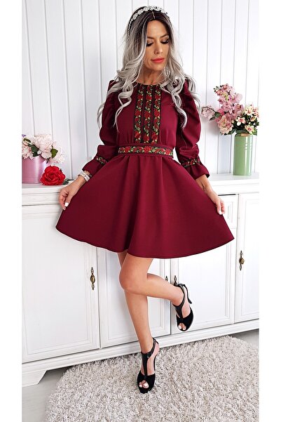 Voguesta Tania Short Dress with Floral Motifs