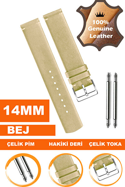 COBRA 14mm Saatlerle Uyumlu Hakiki Deri Saat Kordonu Kayışı L04MK-14MM