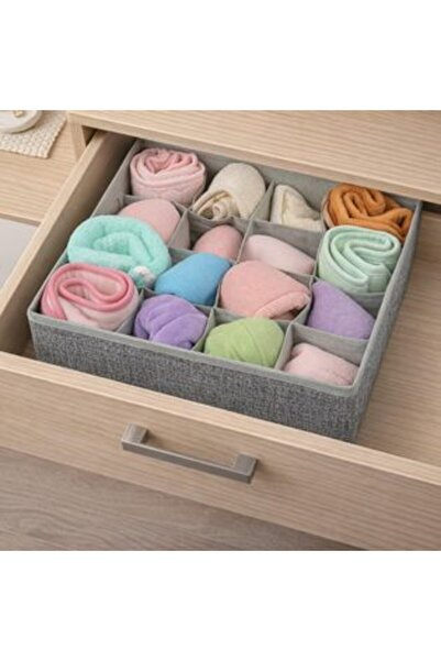 SHOPIENS Organizator gri cu 16 compartimente pentru sertare 30 x 30 x 10,5 cm