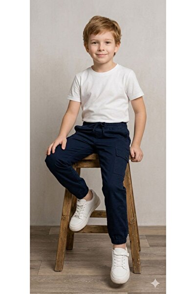 YİGİT BUTİK Dečačke Gabardin kargo pantalone sa elastičnim manžetama Sa džepo...