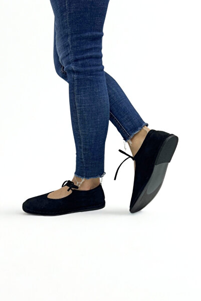 inizio Negru piele întoarsă talpă plată Femei loafers DR333