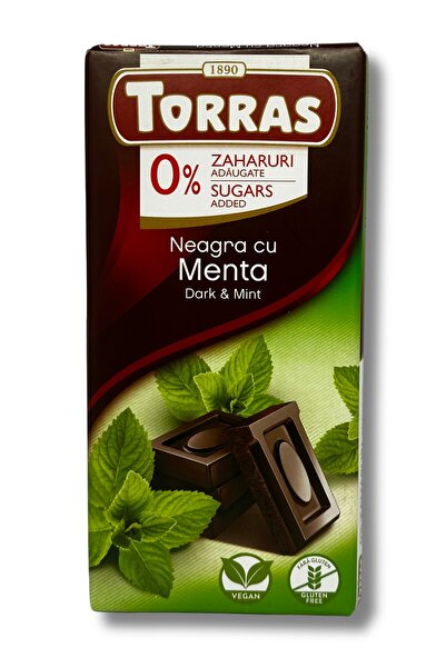 TORRAS Sugar-free and gluten-free dark chocolate with mint, Torras, 75g