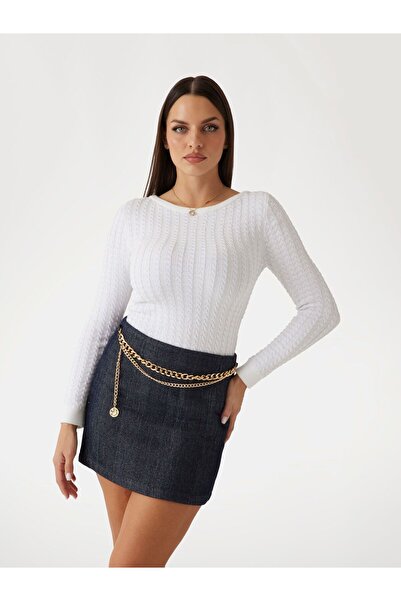 Guess Cable-knit boat-neck sweater