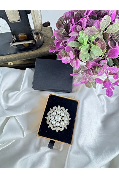 jasmina store inci detaylı ışıltılı kadın broş