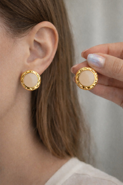 Ervalina Mineli Shaped Round Women's Earrings