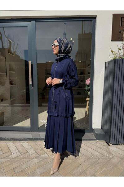 MissWhence 39203 Zippered Women's Suit Navy Blue