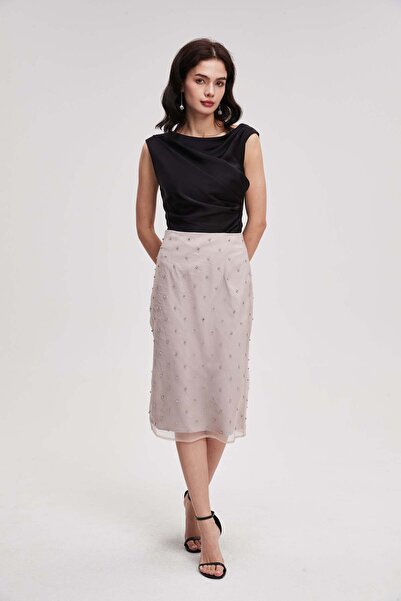 menta Patterned Midi Skirt