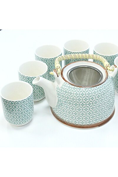 AW Gifts Set ceainic si cesti cu model geometric