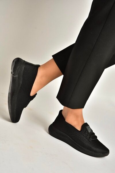 Fox Shoes Y702006904 Pantofi de damă casual fără șireturi din material negru