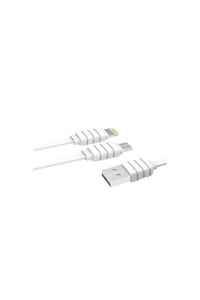 Konfulon كابل S56 2in1 (Lightning-Micro USB) بطول 1.2 متر و2.1 أمبير