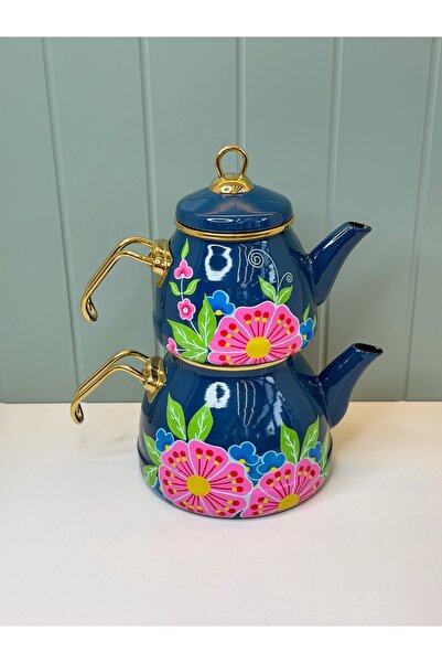 cicizuccaciye Lucas Enamel Teapot Navy Blue
