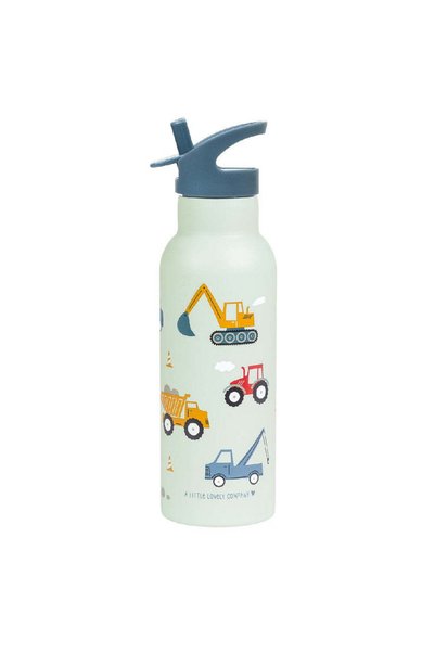 A Little Lovely Company Sticlă de apă XL copii din oțel inoxidabil, Vehicule, A Little Lovely Company, 500 ml, 6 luni+